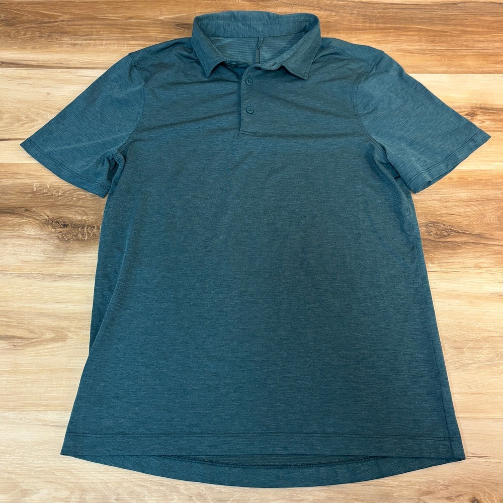 Lululemon Evoludtion Polo Shirt Mens Small Short Sleeve Green